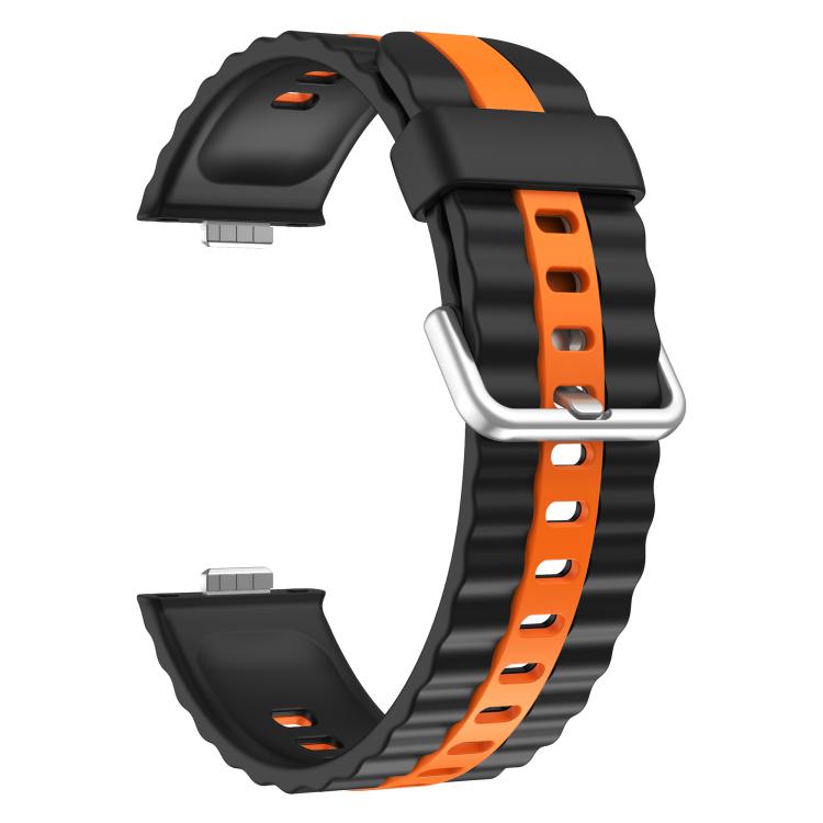 For Huawei Watch Fit 5 / Fit 5 Pro / Fit 4 Vertical Striped Two Color Silicone Watch Band