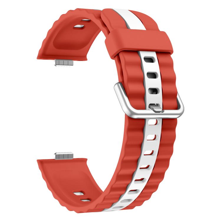 For Huawei Watch Fit 5 / Fit 5 Pro / Fit 4 Vertical Striped Two Color Silicone Watch Band