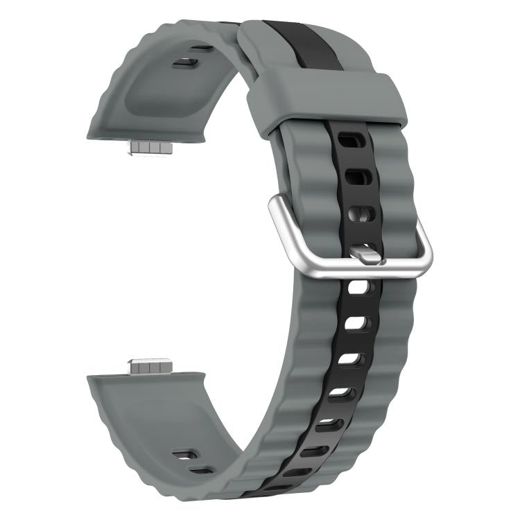 For Huawei Watch Fit 5 / Fit 5 Pro / Fit 4 Vertical Striped Two Color Silicone Watch Band
