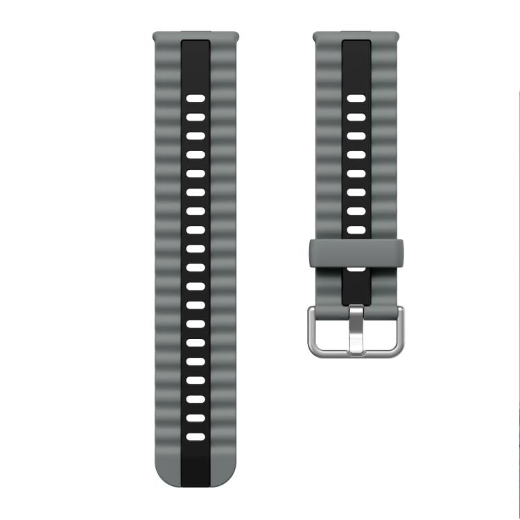 For Huawei Watch Fit 5 / Fit 5 Pro / Fit 4 Vertical Striped Two Color Silicone Watch Band