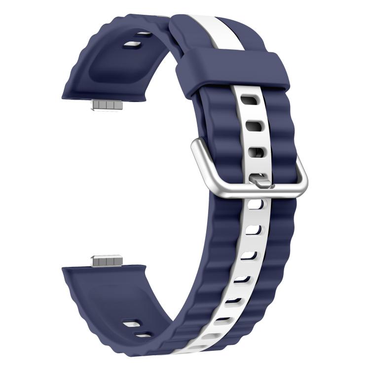 For Huawei Watch Fit 5 / Fit 5 Pro / Fit 4 Vertical Striped Two Color Silicone Watch Band
