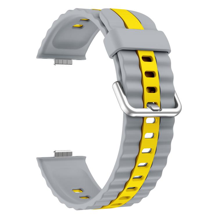 For Huawei Watch Fit 5 / Fit 5 Pro / Fit 4 Vertical Striped Two Color Silicone Watch Band