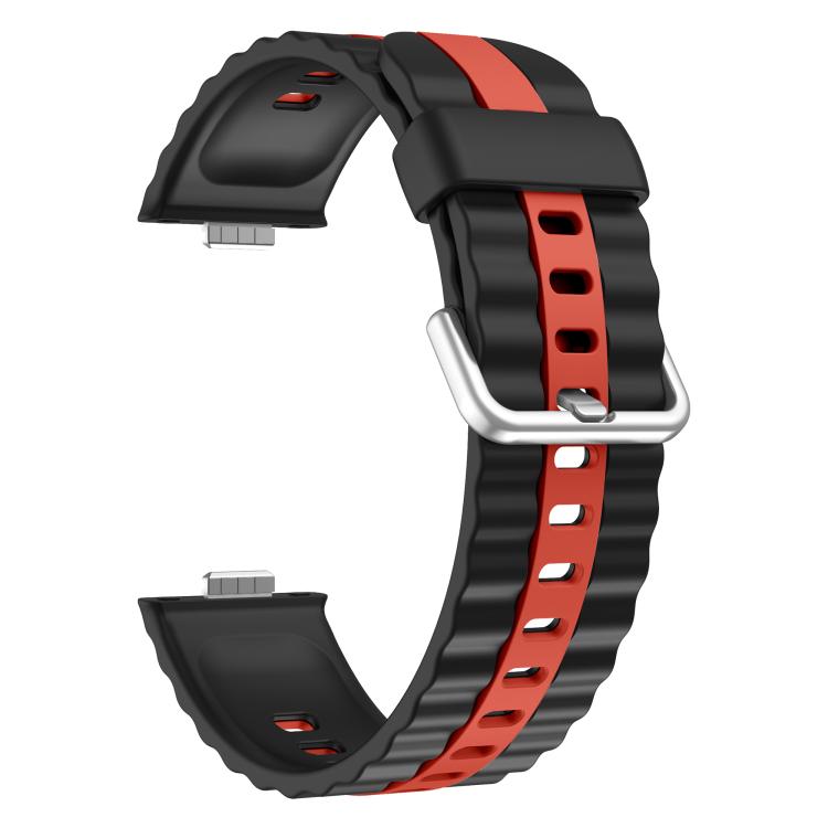For Huawei Watch Fit 5 / Fit 5 Pro / Fit 4 Vertical Striped Two Color Silicone Watch Band