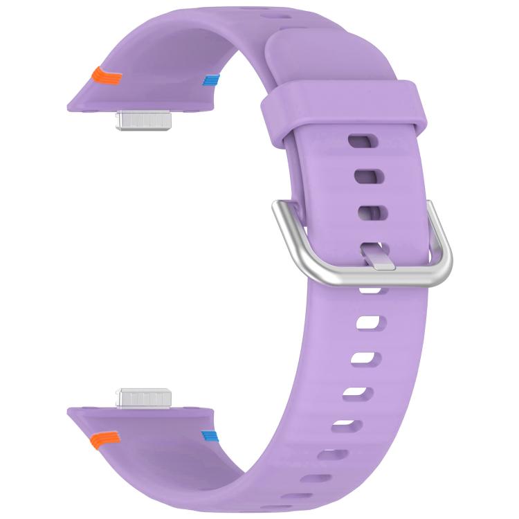 For Huawei Watch Fit 5 / Fit 5 Pro / Fit 4 Stitched Silver Buckle Silicone Watch Band