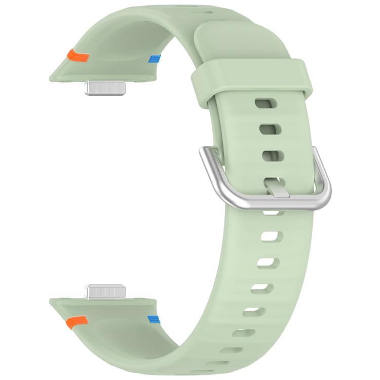 For Huawei Watch Fit 5 / Fit 5 Pro / Fit 4 Stitched Silver Buckle Silicone Watch Band