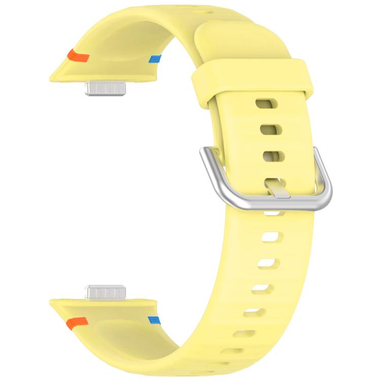 For Huawei Watch Fit 5 / Fit 5 Pro / Fit 4 Stitched Silver Buckle Silicone Watch Band