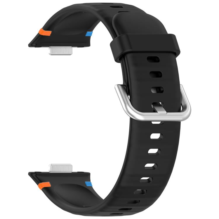 For Huawei Watch Fit 5 / Fit 5 Pro / Fit 4 Stitched Silver Buckle Silicone Watch Band