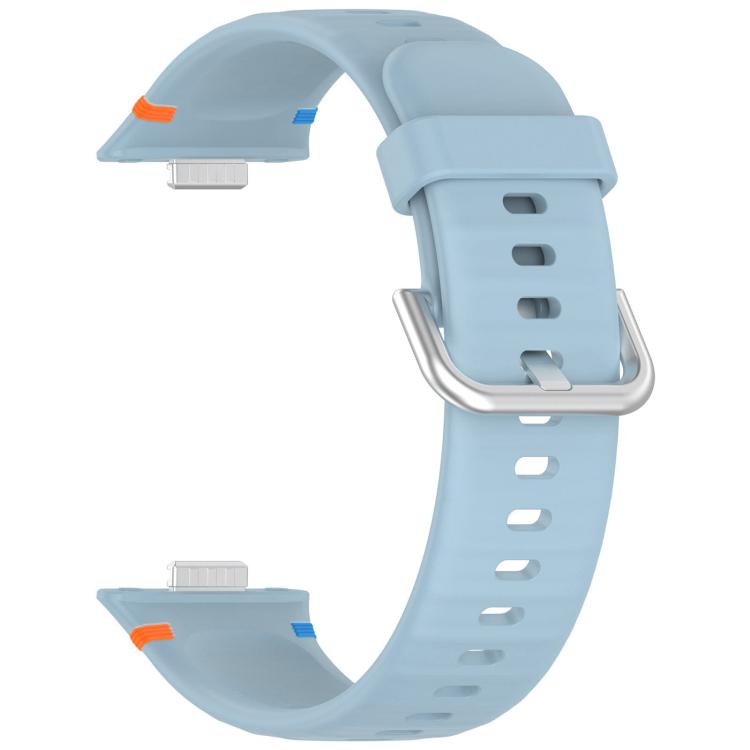 For Huawei Watch Fit 5 / Fit 5 Pro / Fit 4 Stitched Silver Buckle Silicone Watch Band