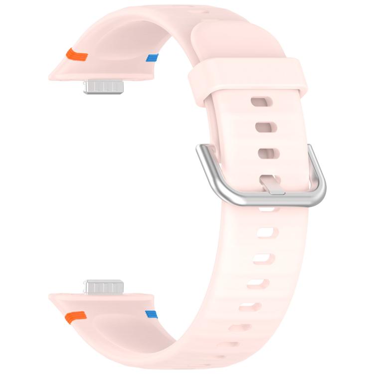For Huawei Watch Fit 5 / Fit 5 Pro / Fit 4 Stitched Silver Buckle Silicone Watch Band