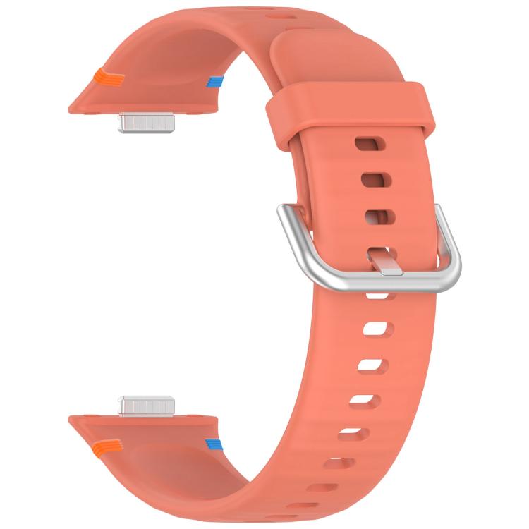 For Huawei Watch Fit 5 / Fit 5 Pro / Fit 4 Stitched Silver Buckle Silicone Watch Band