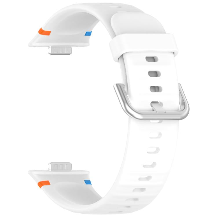 For Huawei Watch Fit 5 / Fit 5 Pro / Fit 4 Stitched Silver Buckle Silicone Watch Band