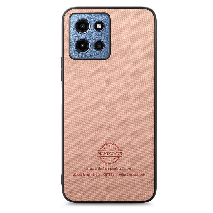 For Motorola Moto G 2025 5G Twill Fabric Leather Skin Back Phone Case