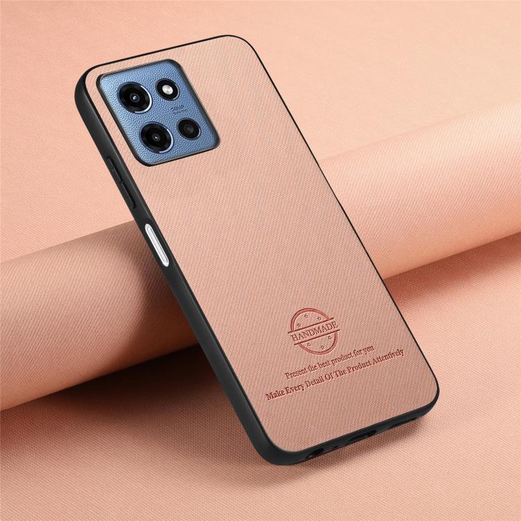 For Motorola Moto G 2025 5G Twill Fabric Leather Skin Back Phone Case