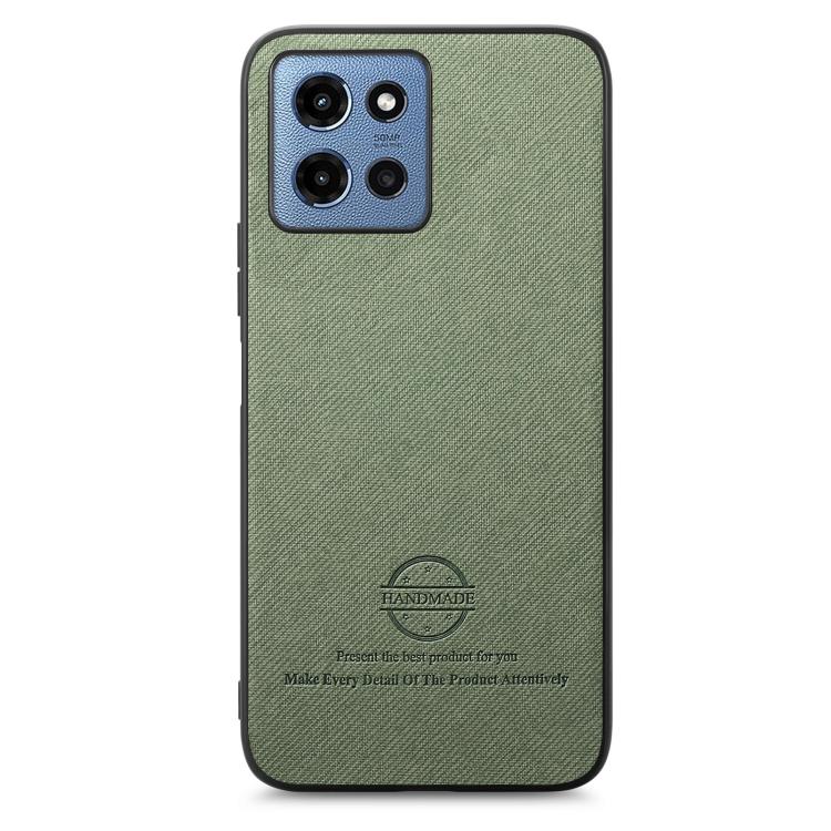 For Motorola Moto G 2025 5G Twill Fabric Leather Skin Back Phone Case