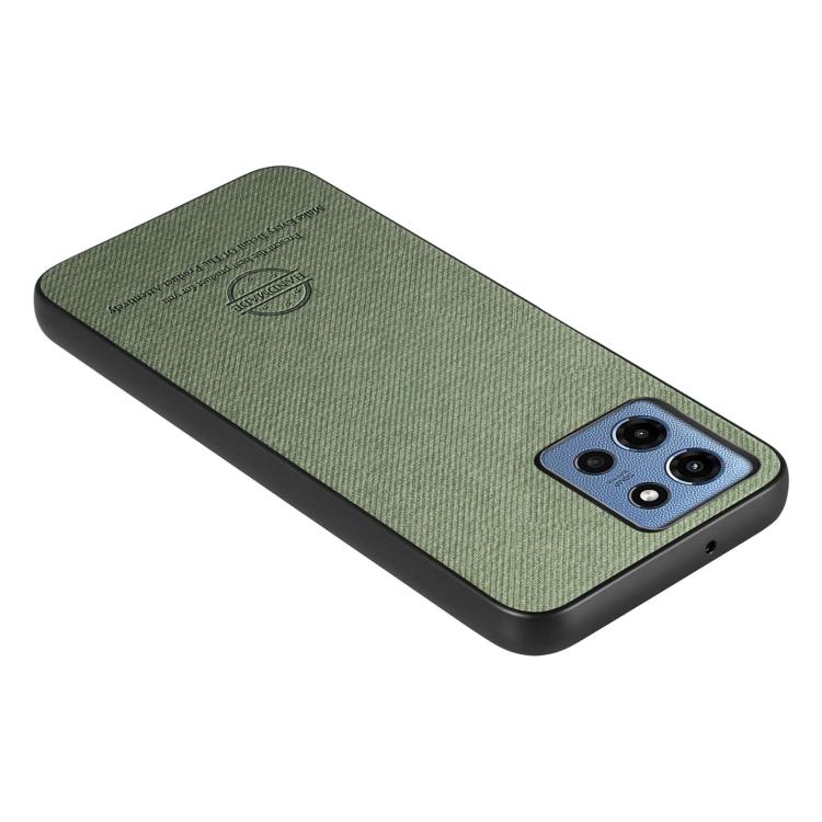 For Motorola Moto G 2025 5G Twill Fabric Leather Skin Back Phone Case