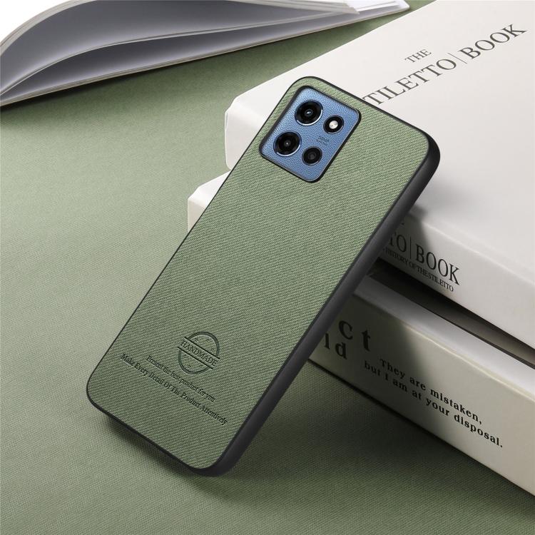 For Motorola Moto G 2025 5G Twill Fabric Leather Skin Back Phone Case