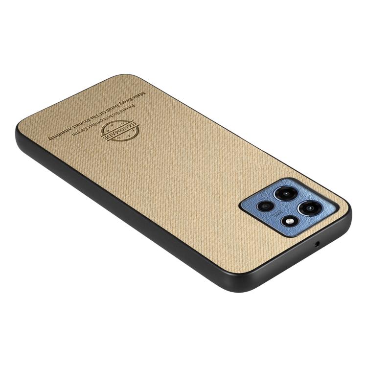 For Motorola Moto G 2025 5G Twill Fabric Leather Skin Back Phone Case
