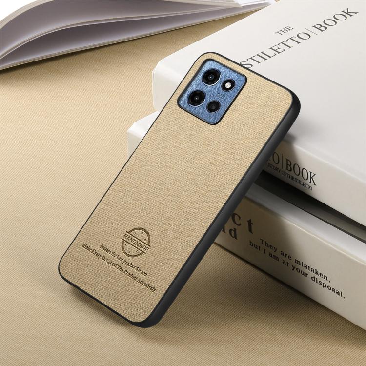For Motorola Moto G 2025 5G Twill Fabric Leather Skin Back Phone Case