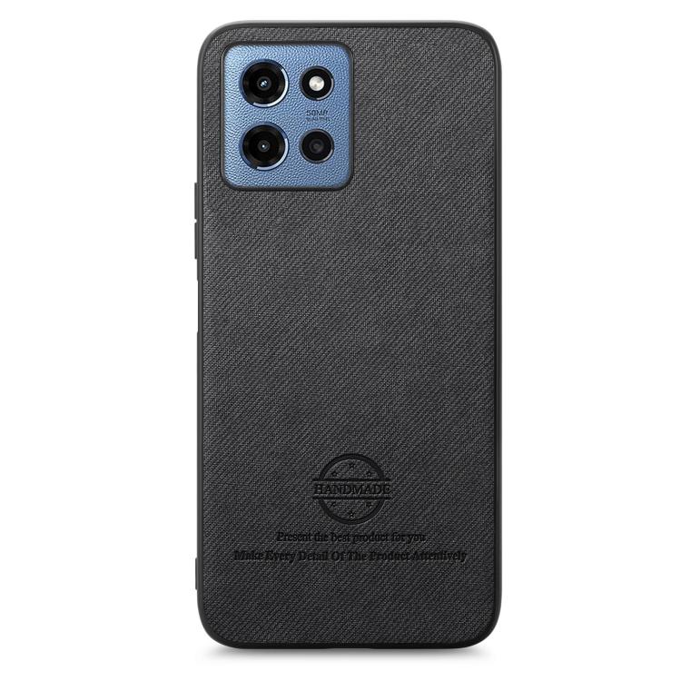 For Motorola Moto G 2025 5G Twill Fabric Leather Skin Back Phone Case