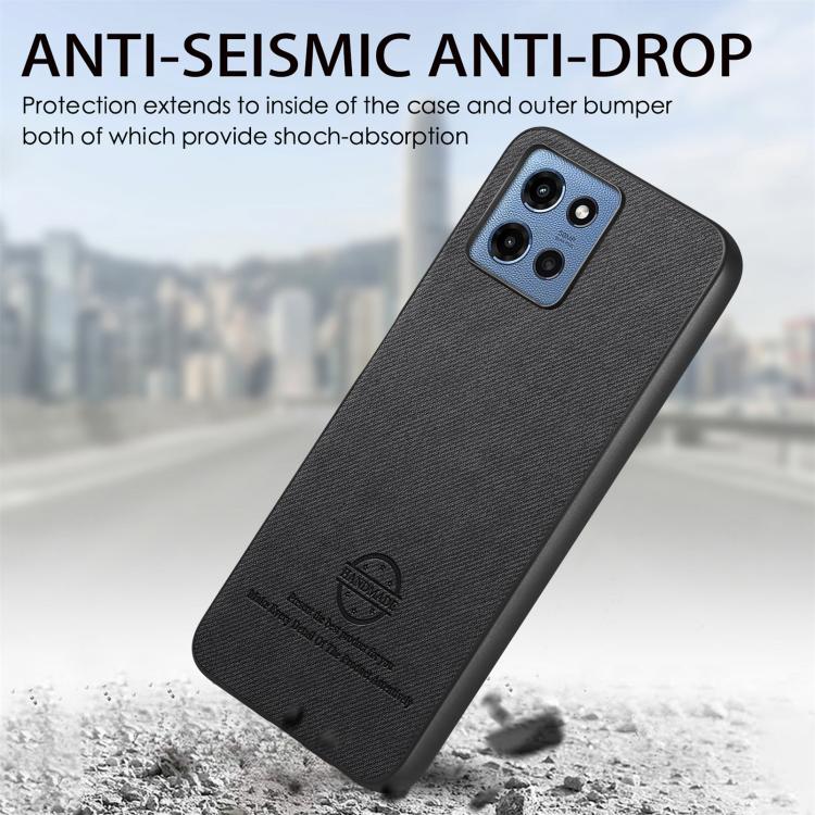 For Motorola Moto G 2025 5G Twill Fabric Leather Skin Back Phone Case