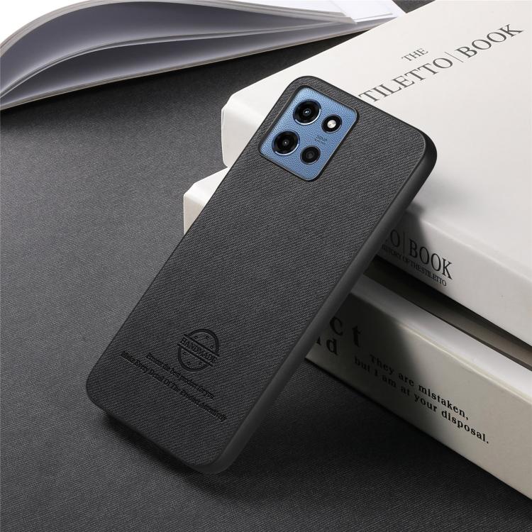 For Motorola Moto G 2025 5G Twill Fabric Leather Skin Back Phone Case