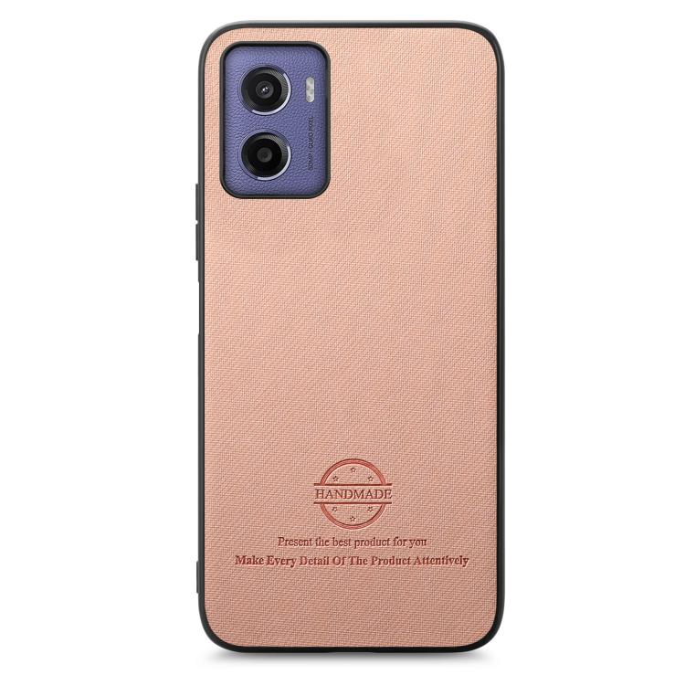For Motorola Moto G05 Twill Fabric Leather Skin Back Phone Case