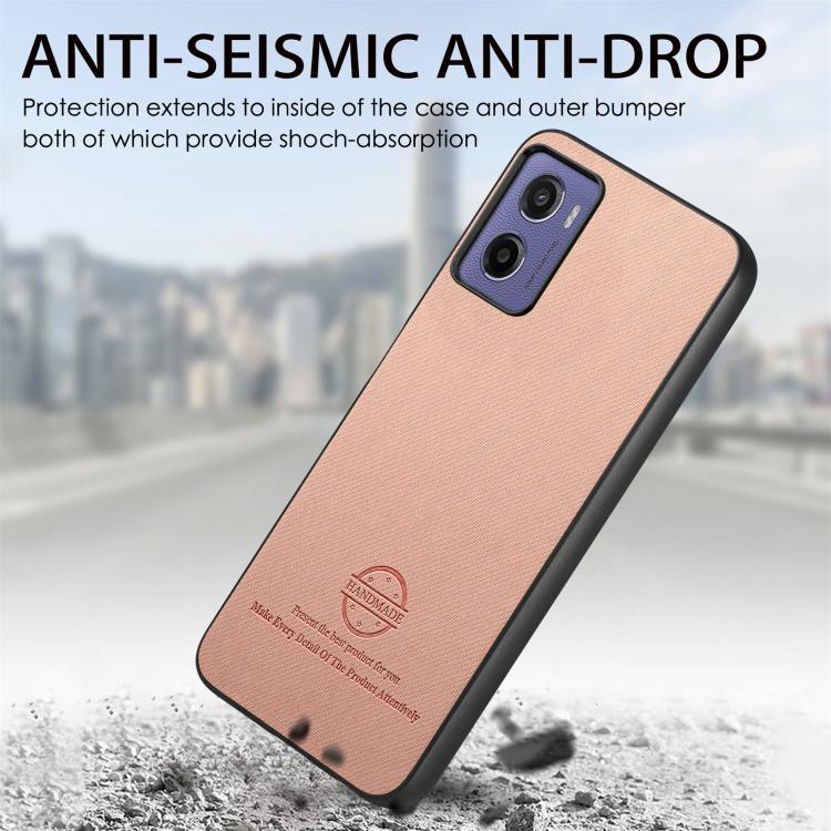 For Motorola Moto G05 Twill Fabric Leather Skin Back Phone Case