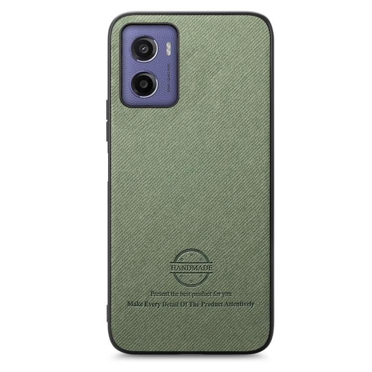 For Motorola Moto G05 Twill Fabric Leather Skin Back Phone Case