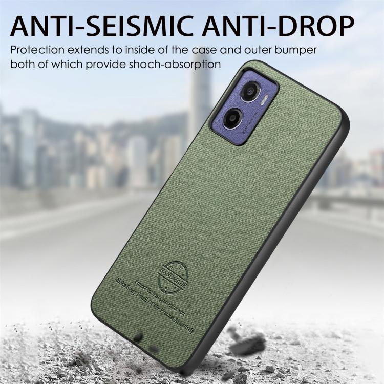 For Motorola Moto G05 Twill Fabric Leather Skin Back Phone Case
