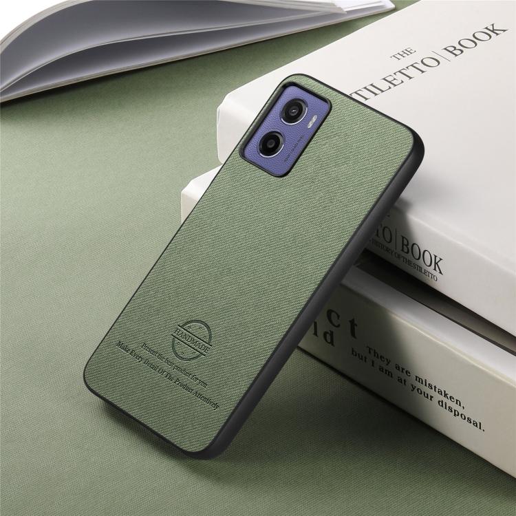For Motorola Moto G05 Twill Fabric Leather Skin Back Phone Case