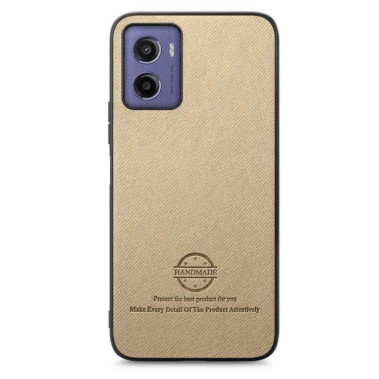 For Motorola Moto G05 Twill Fabric Leather Skin Back Phone Case