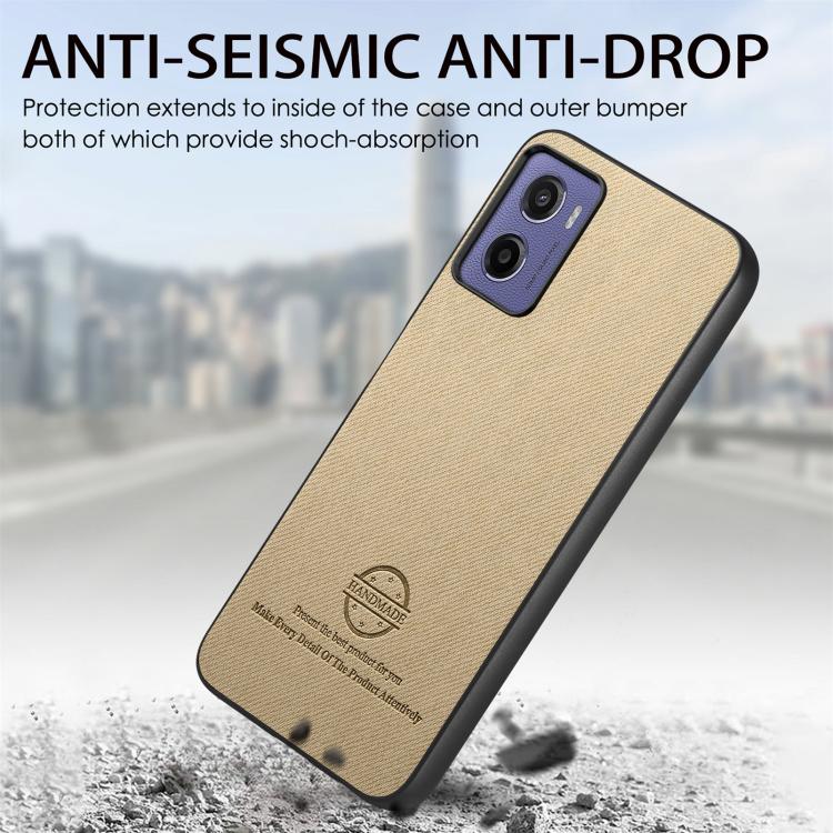 For Motorola Moto G05 Twill Fabric Leather Skin Back Phone Case