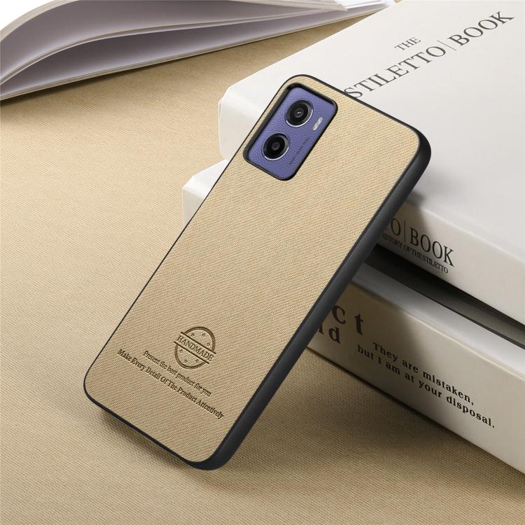For Motorola Moto G05 Twill Fabric Leather Skin Back Phone Case