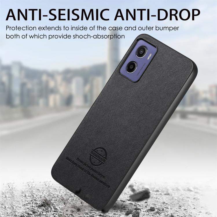 For Motorola Moto G05 Twill Fabric Leather Skin Back Phone Case