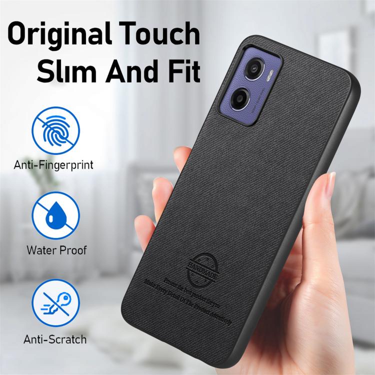 For Motorola Moto G05 Twill Fabric Leather Skin Back Phone Case