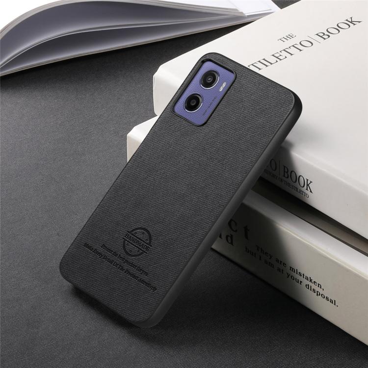 For Motorola Moto G05 Twill Fabric Leather Skin Back Phone Case