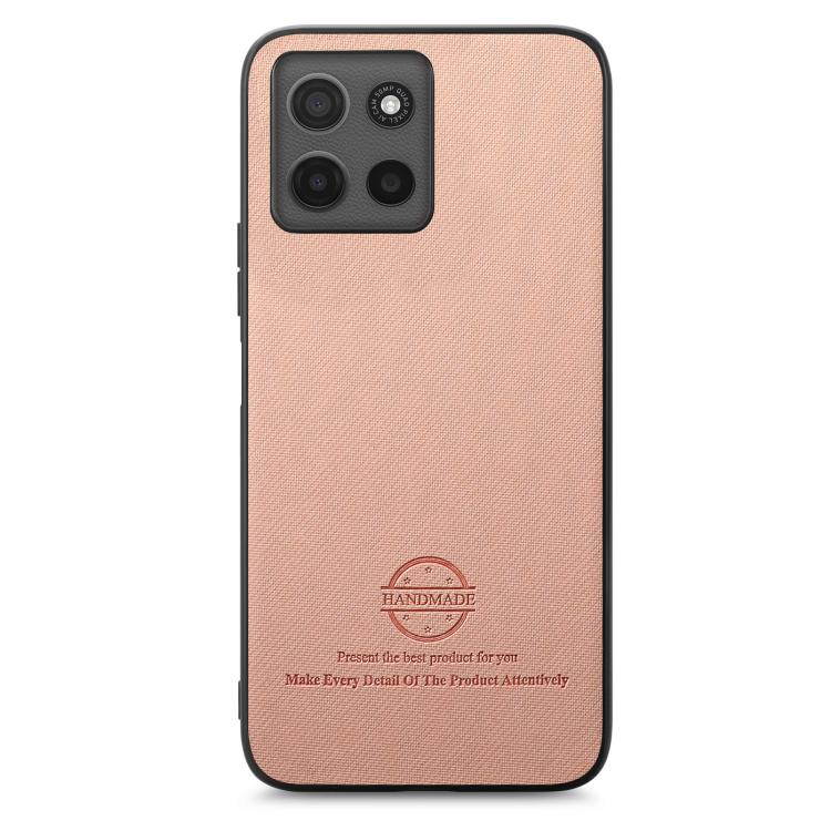 For Motorola Moto G15 Twill Fabric Leather Skin Back Phone Case