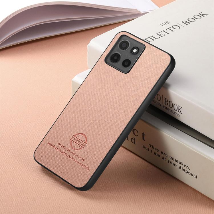 For Motorola Moto G15 Twill Fabric Leather Skin Back Phone Case