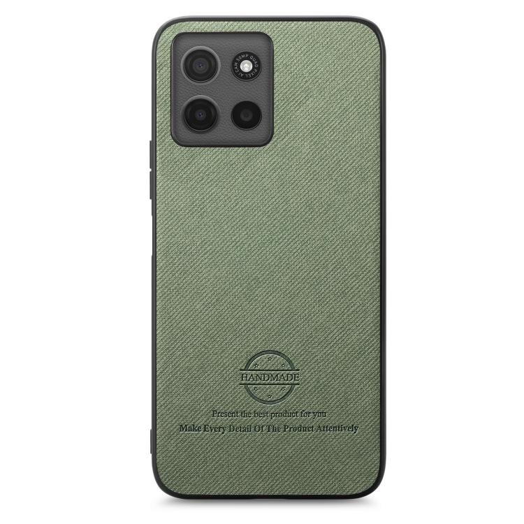 For Motorola Moto G15 Twill Fabric Leather Skin Back Phone Case