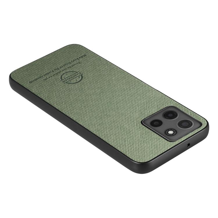 For Motorola Moto G15 Twill Fabric Leather Skin Back Phone Case