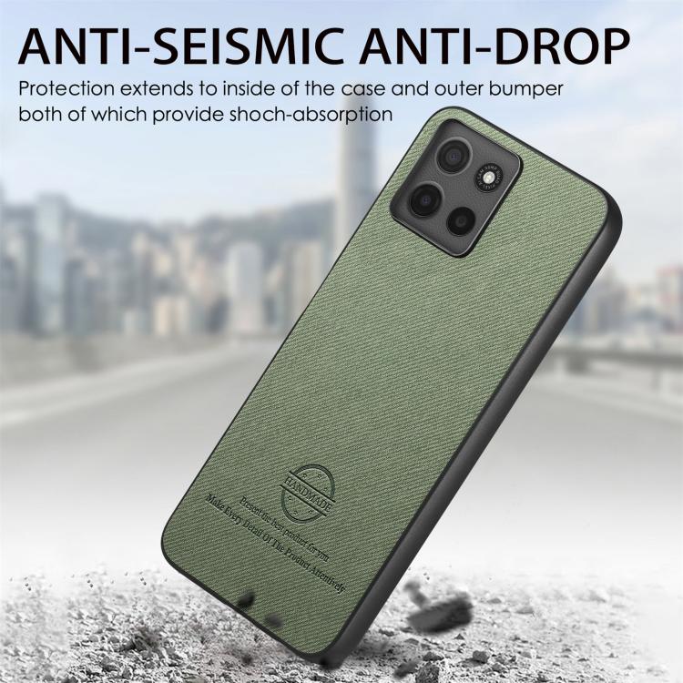 For Motorola Moto G15 Twill Fabric Leather Skin Back Phone Case