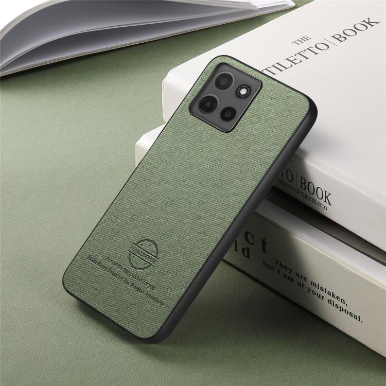For Motorola Moto G15 Twill Fabric Leather Skin Back Phone Case