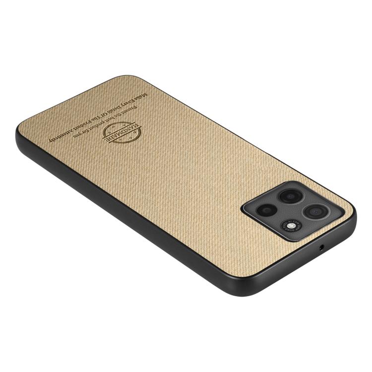 For Motorola Moto G15 Twill Fabric Leather Skin Back Phone Case