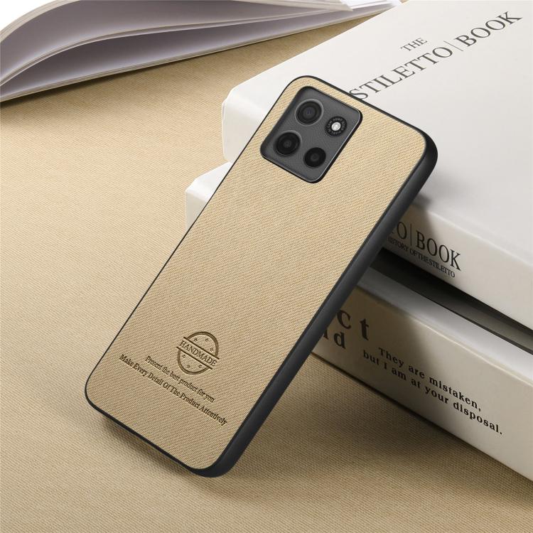 For Motorola Moto G15 Twill Fabric Leather Skin Back Phone Case