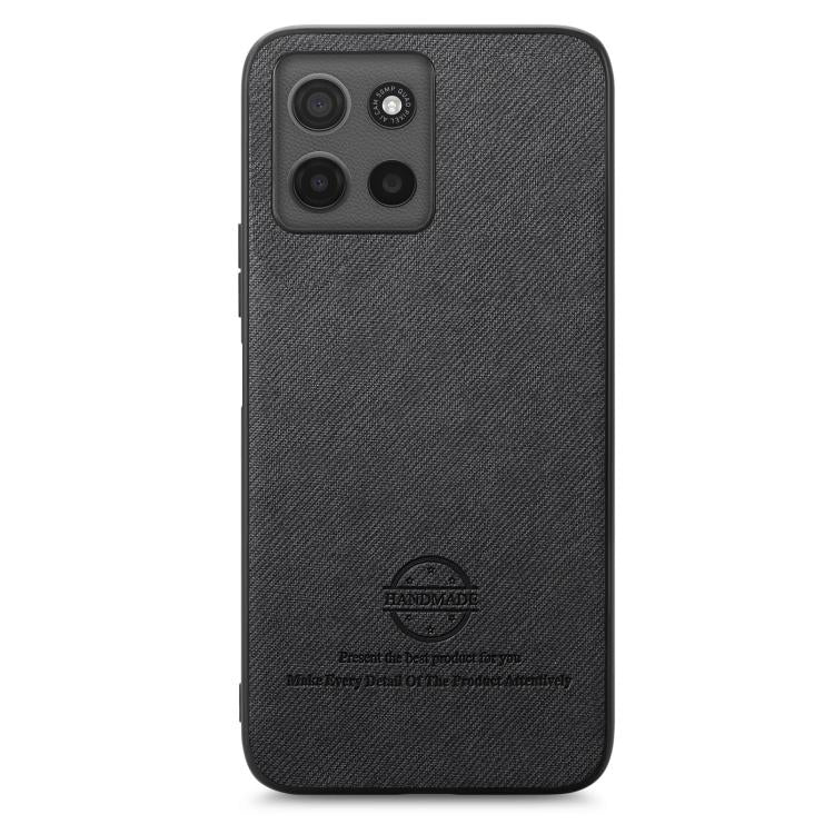 For Motorola Moto G15 Twill Fabric Leather Skin Back Phone Case
