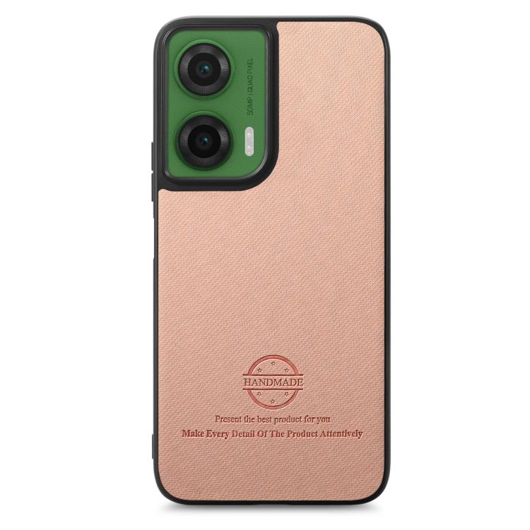 For Motorola Moto G35 Twill Fabric Leather Skin Back Phone Case