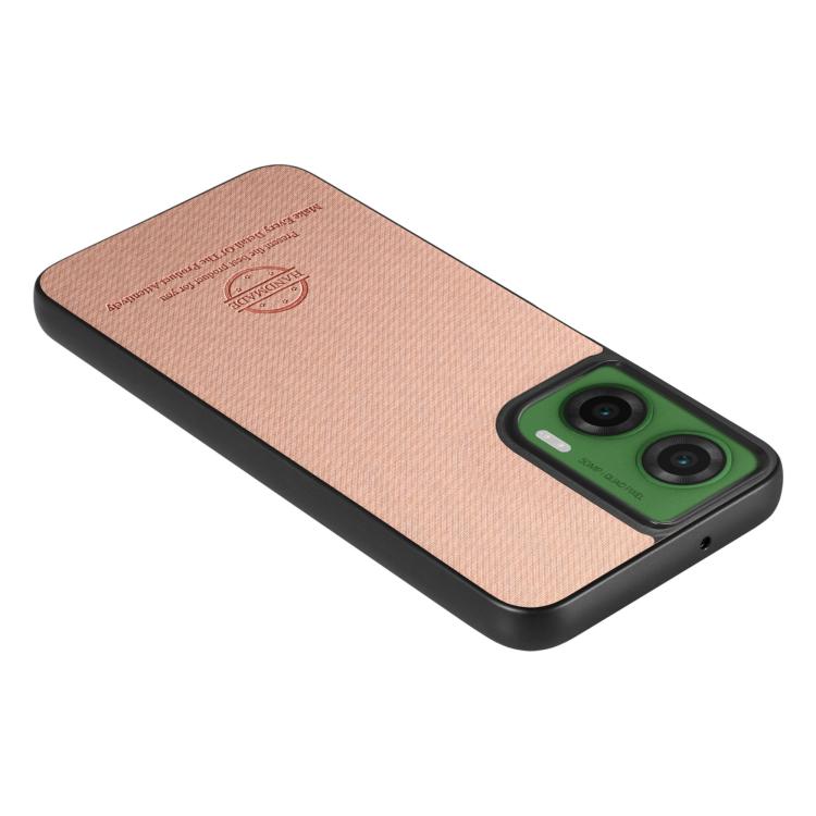 For Motorola Moto G35 Twill Fabric Leather Skin Back Phone Case