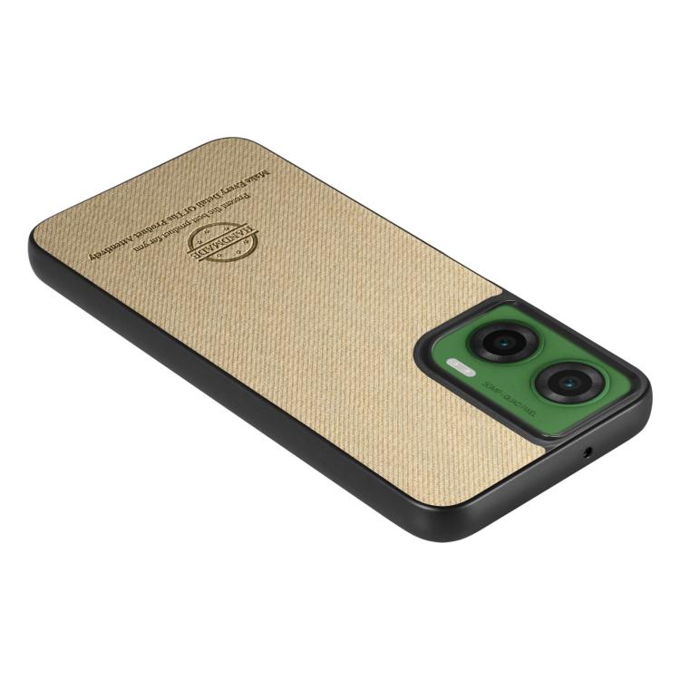 For Motorola Moto G35 Twill Fabric Leather Skin Back Phone Case