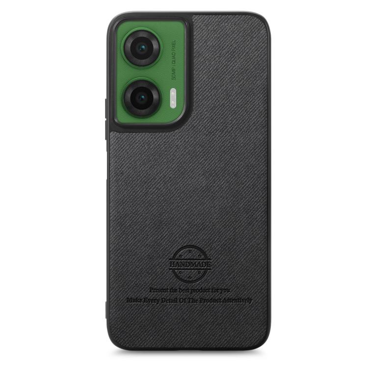 For Motorola Moto G35 Twill Fabric Leather Skin Back Phone Case
