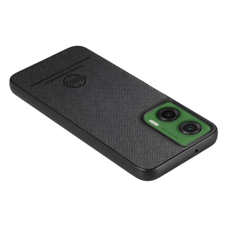 For Motorola Moto G35 Twill Fabric Leather Skin Back Phone Case